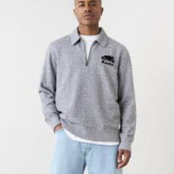 Roots Quarter Zip Salt and Pepper Sweater Unisex Size Med - Picture 15 of 16